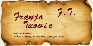Franjo Tuović vizit kartica
